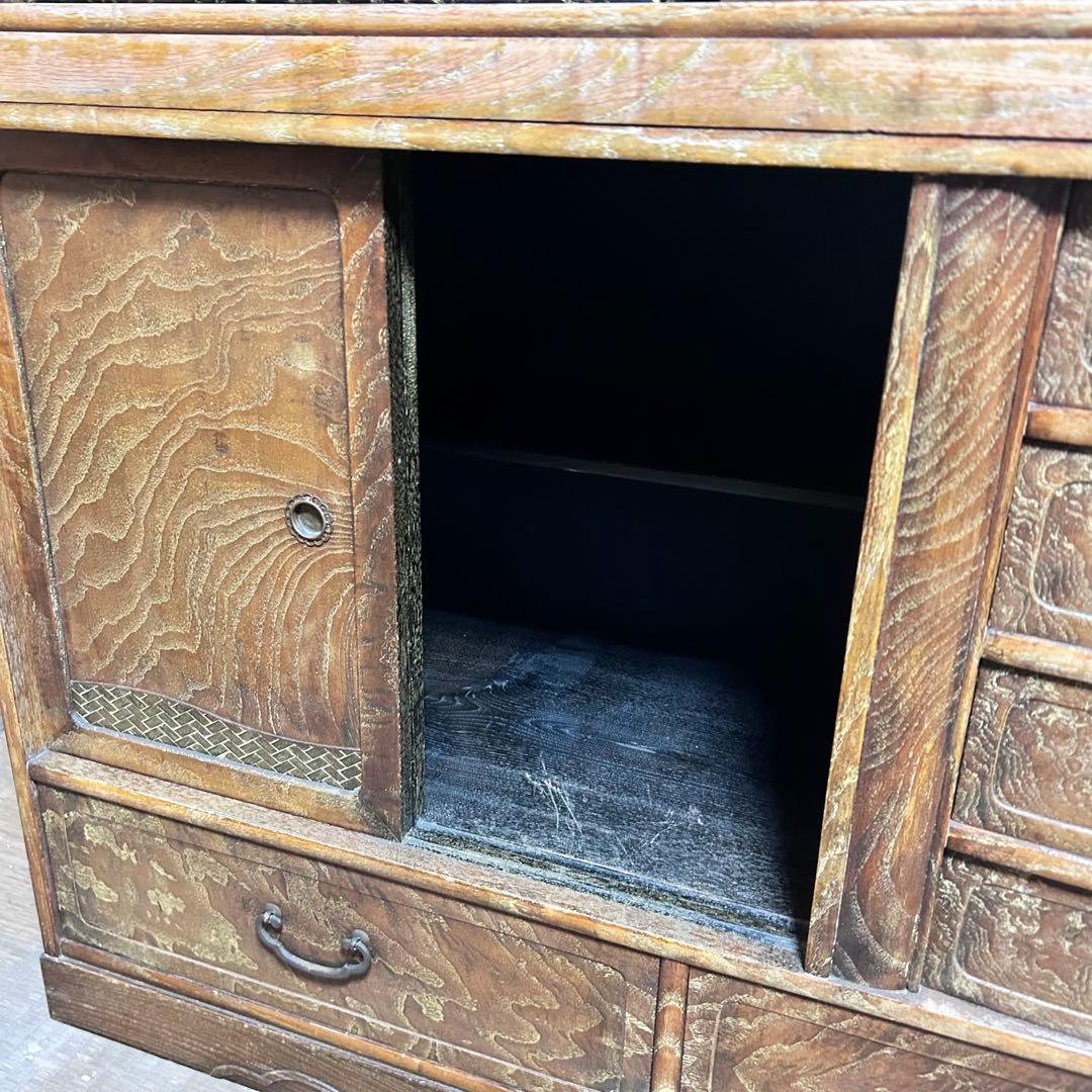昭和レトロ 欅杢 茶箪笥 水屋箪笥 古民家家具