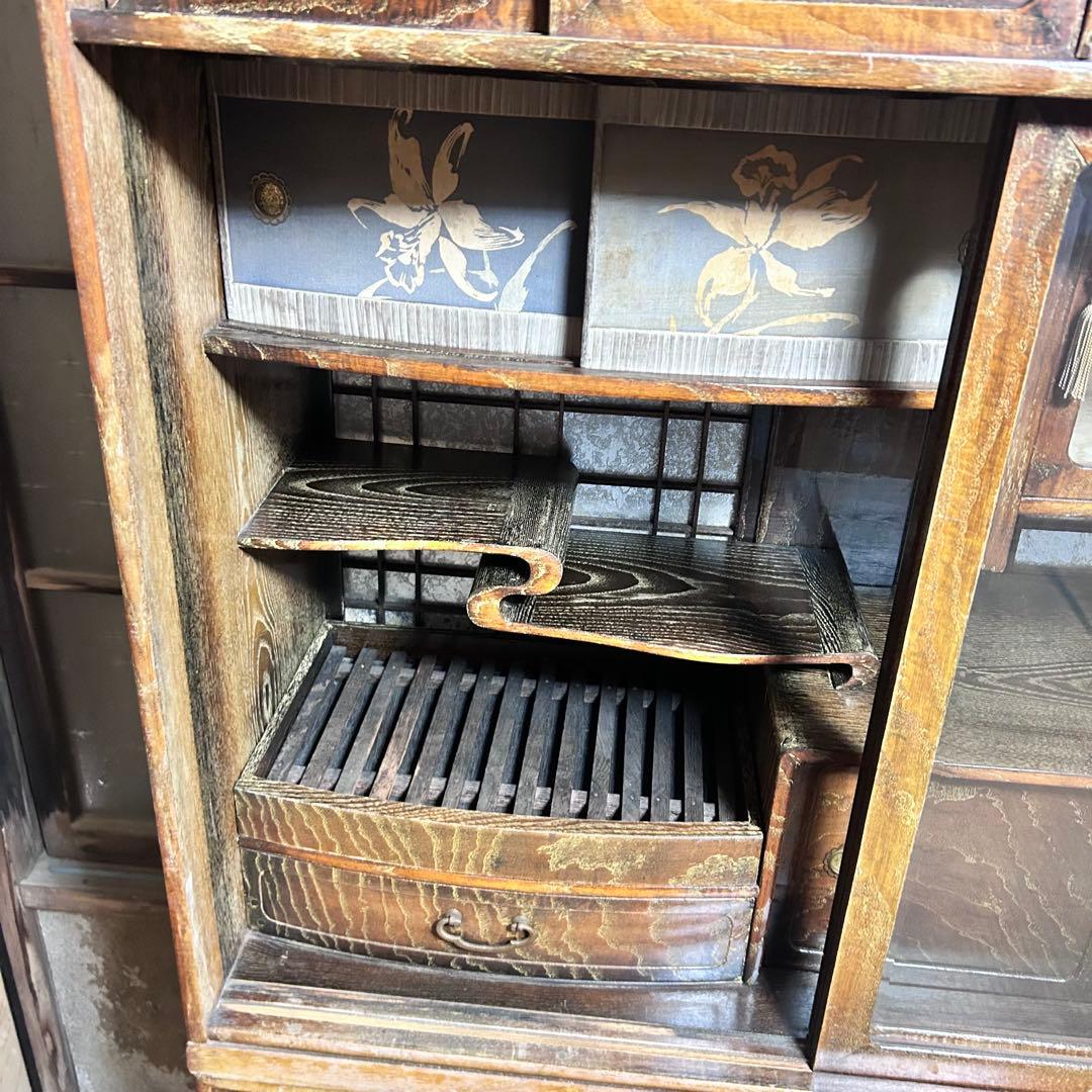 昭和レトロ 欅杢 茶箪笥 水屋箪笥 古民家家具