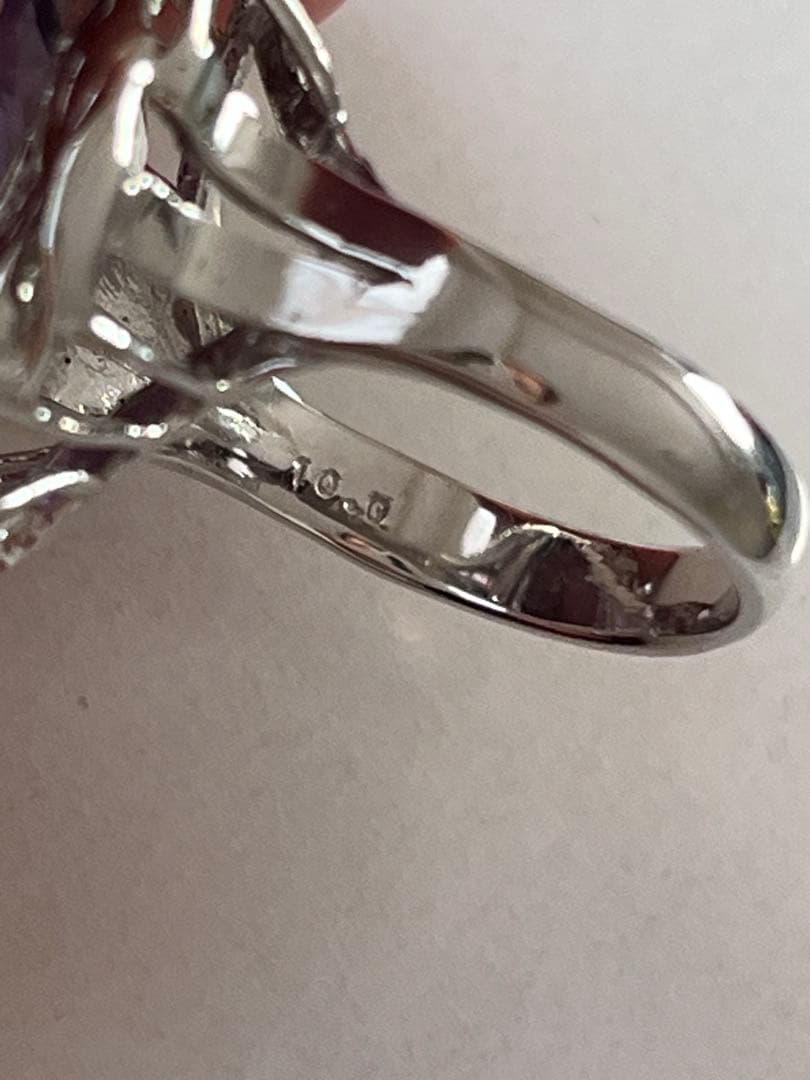 Mary様天然アメジスト 10ctSILVERヴィンテージリングB113