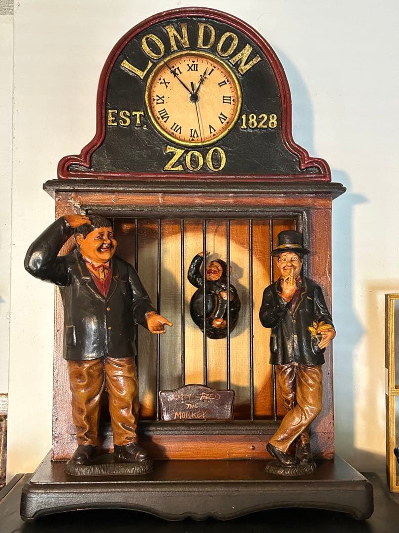 ローレル&ハーディ⭐︎モンキーマントルピース置き時計　アンティーク