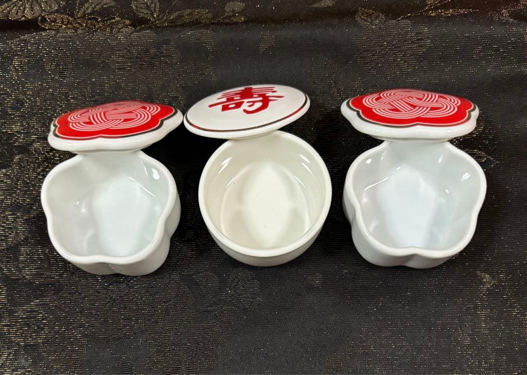 【3名様】お正月　おもてなし　和食器　庫山窯　第一陶器　羽子板皿