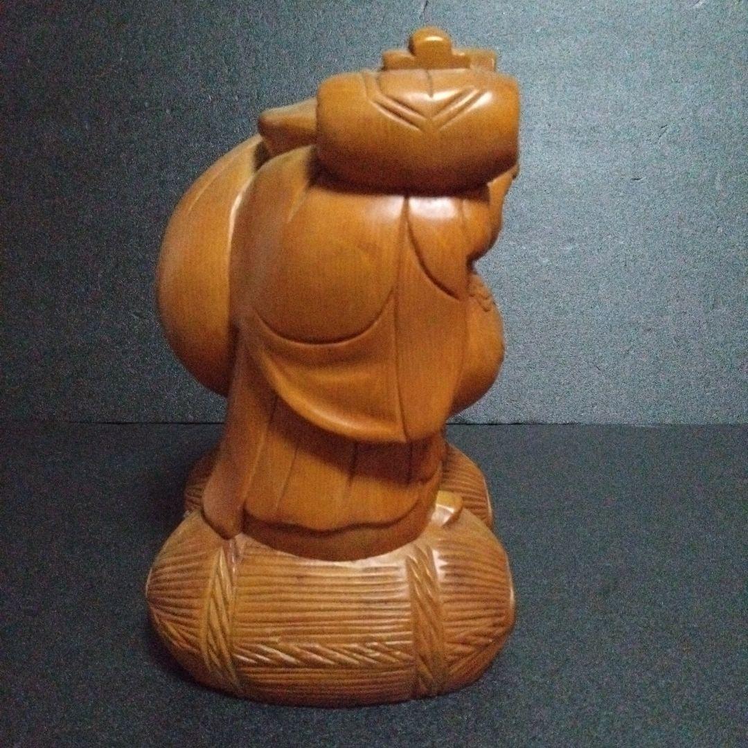 木製 大黒天　縁起物　商売繁盛　お祝い　開運　高さ約30cm　置物 七福神　幸運