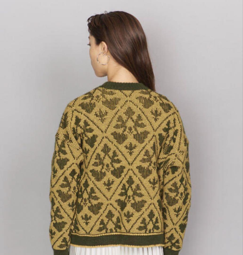 【ALLO様】TAN ダマスクモチーフニットプルオーバー