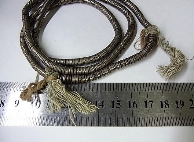 ★D1012★磨耗　OLD　ビルマ・チン族　真鍮　ネックレス　環ビーズパーツ