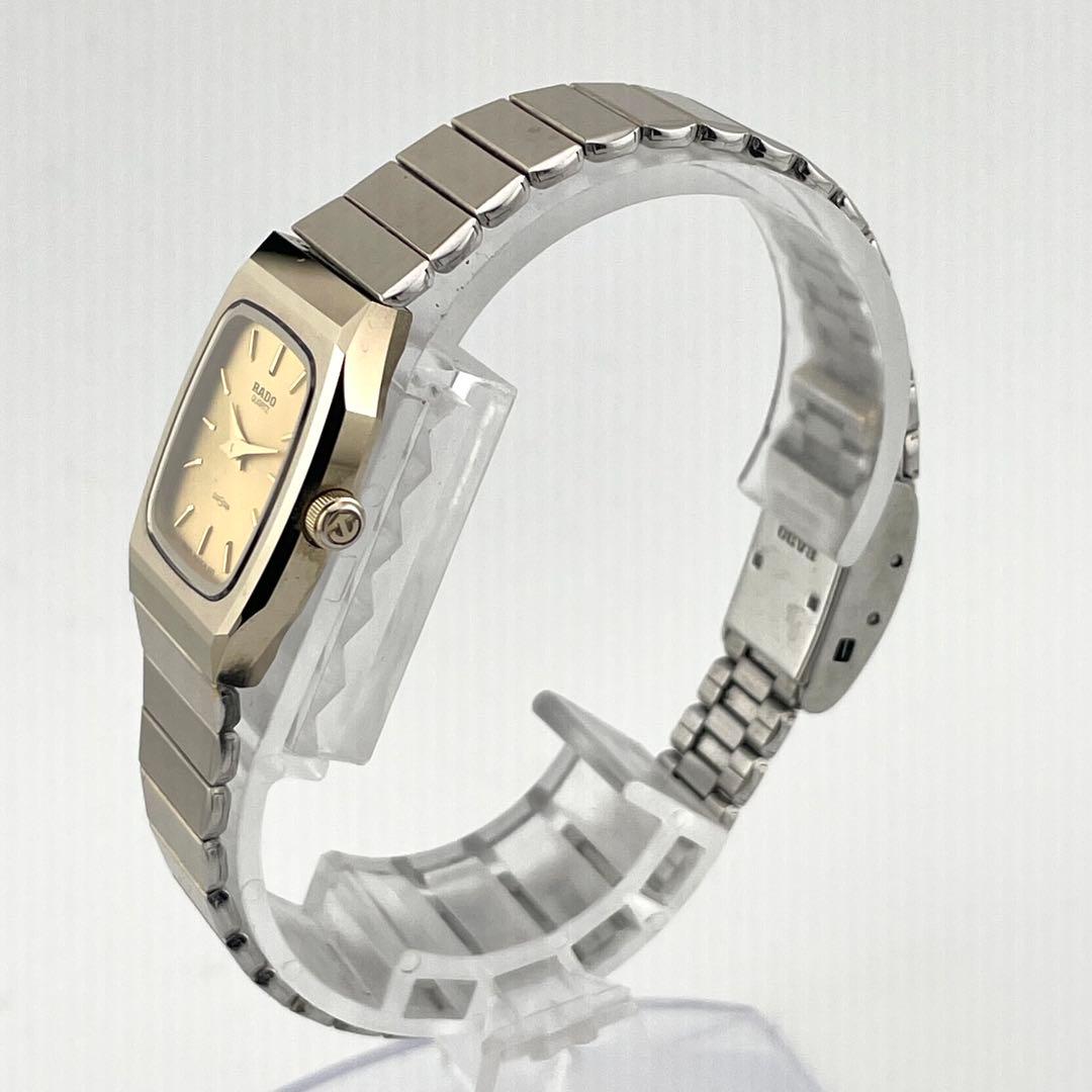 【稼働/新品電池】ラドー　ダイヤスター　スクエア　腕時計　ゴールド　レディース