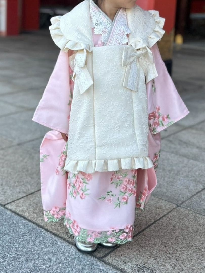 七五三　子供用着物セット 100cm フリル付き