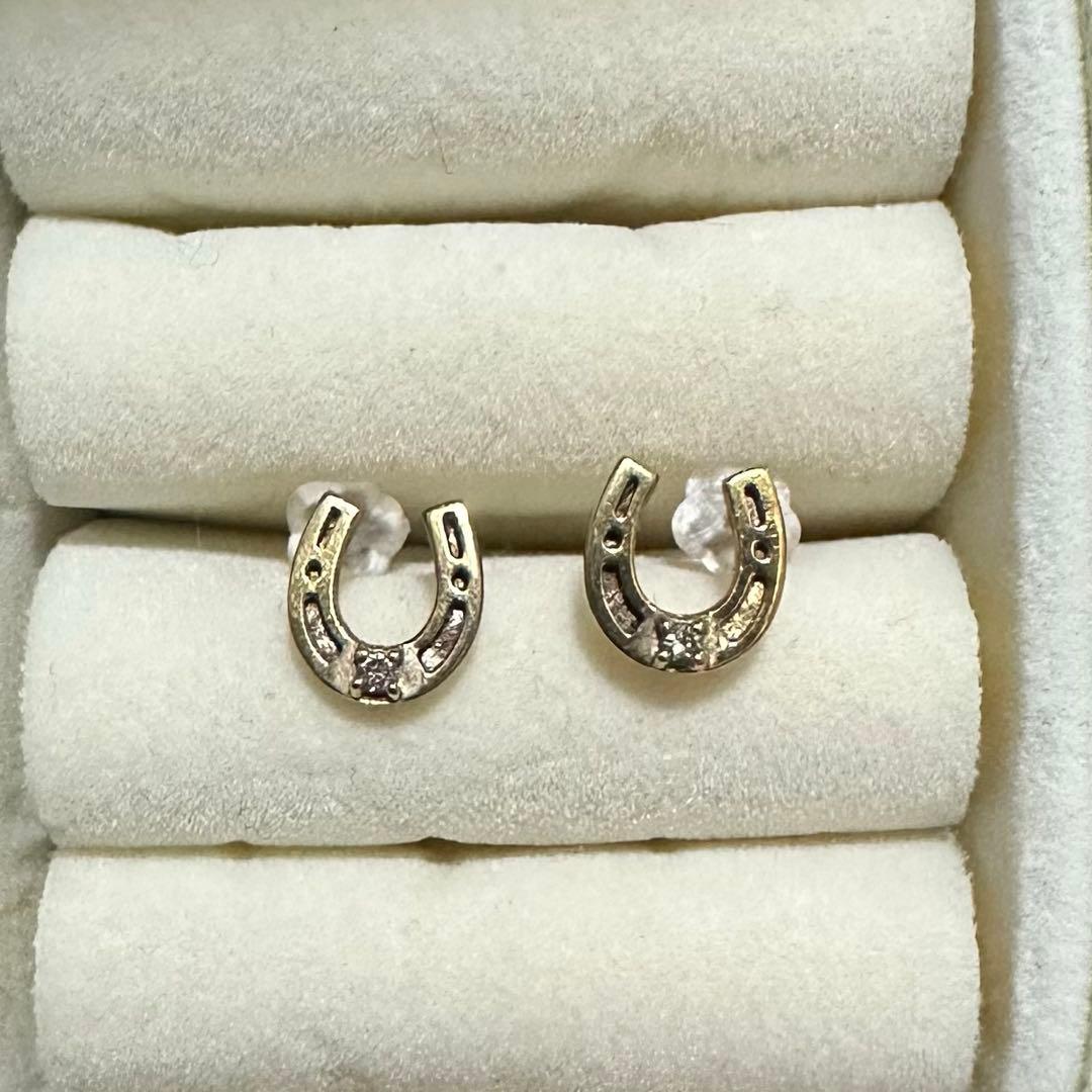 ス*ム様 ete ホースシューゴールドピアス　ダイヤモンド　両耳　馬蹄