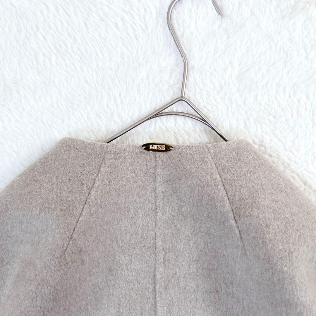 ドゥーズィエムクラス victorian リバーコート ノーカラー ベージュ