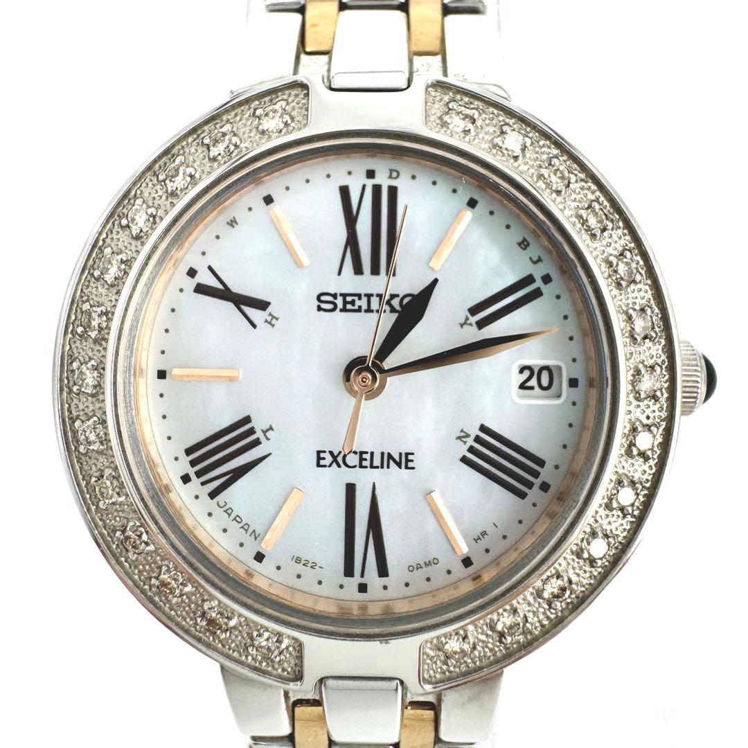 【保証書/箱/稼動品】SEIKO EXCELINE 26Pダイヤ　付属品完備