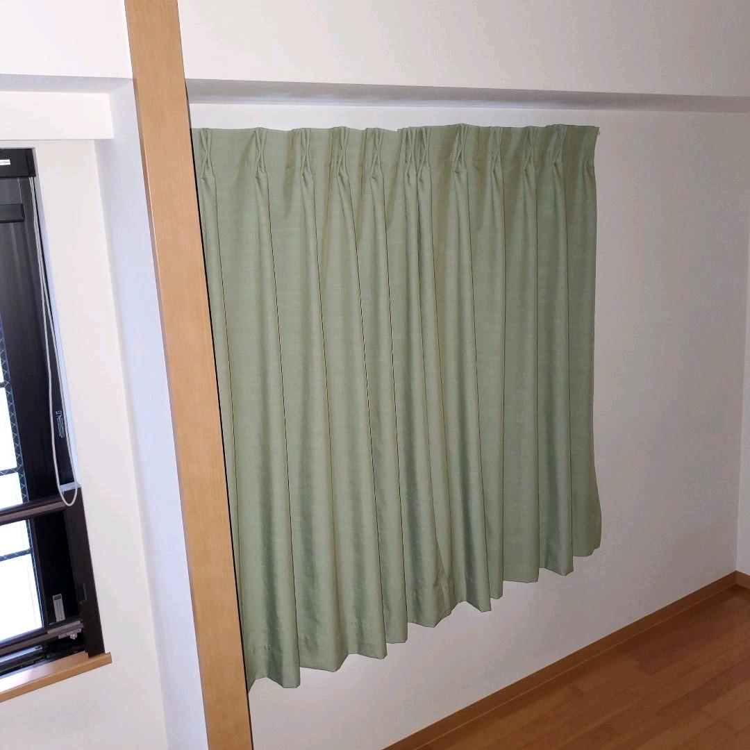 ★【美品】絶妙カラーの裏地付きカーテン ACTUS/グリーン ②★