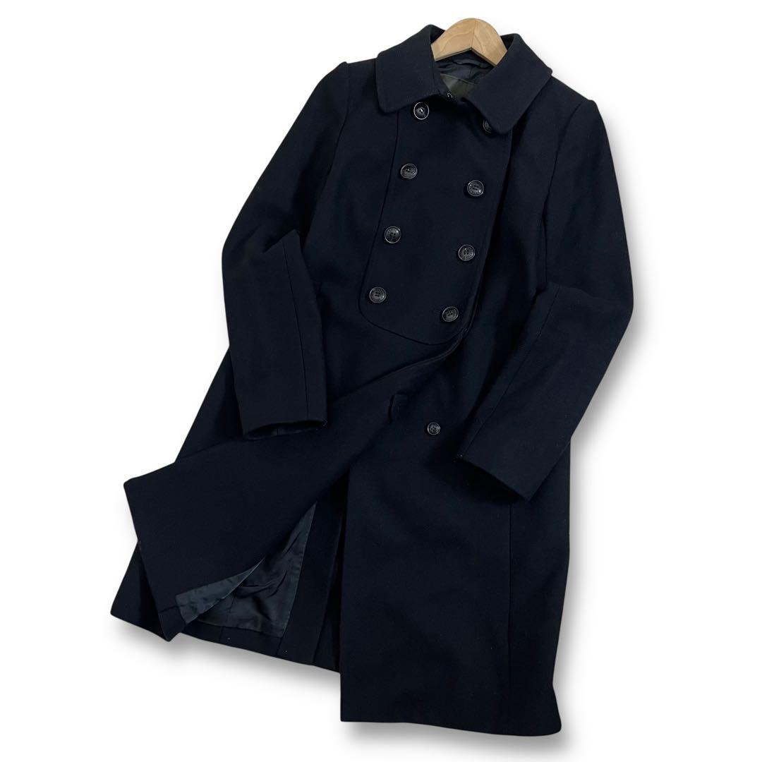 美品　マッキントッシュロンドン　ヨーク切り替えウールコート　ブラック