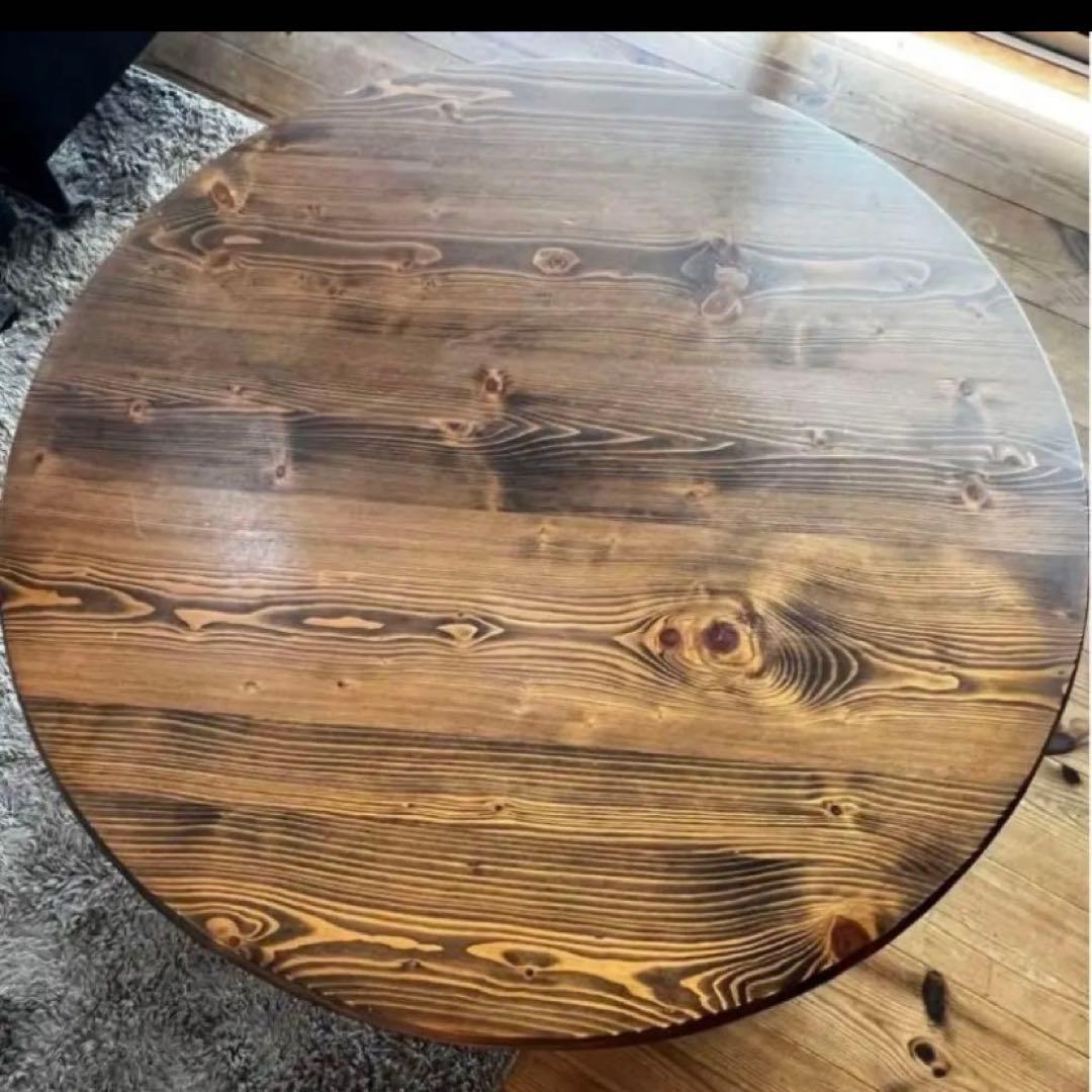 【アンティーク】円形木製テーブル