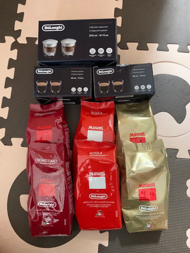 新品未開封　デロンギ コーヒー 3種 6袋 エスプレッソグラス