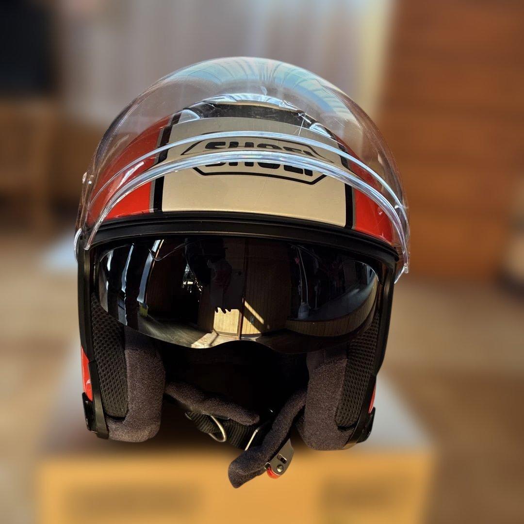 SHOEI ジェットヘルメット オレンジ・ホワイト・ブラック