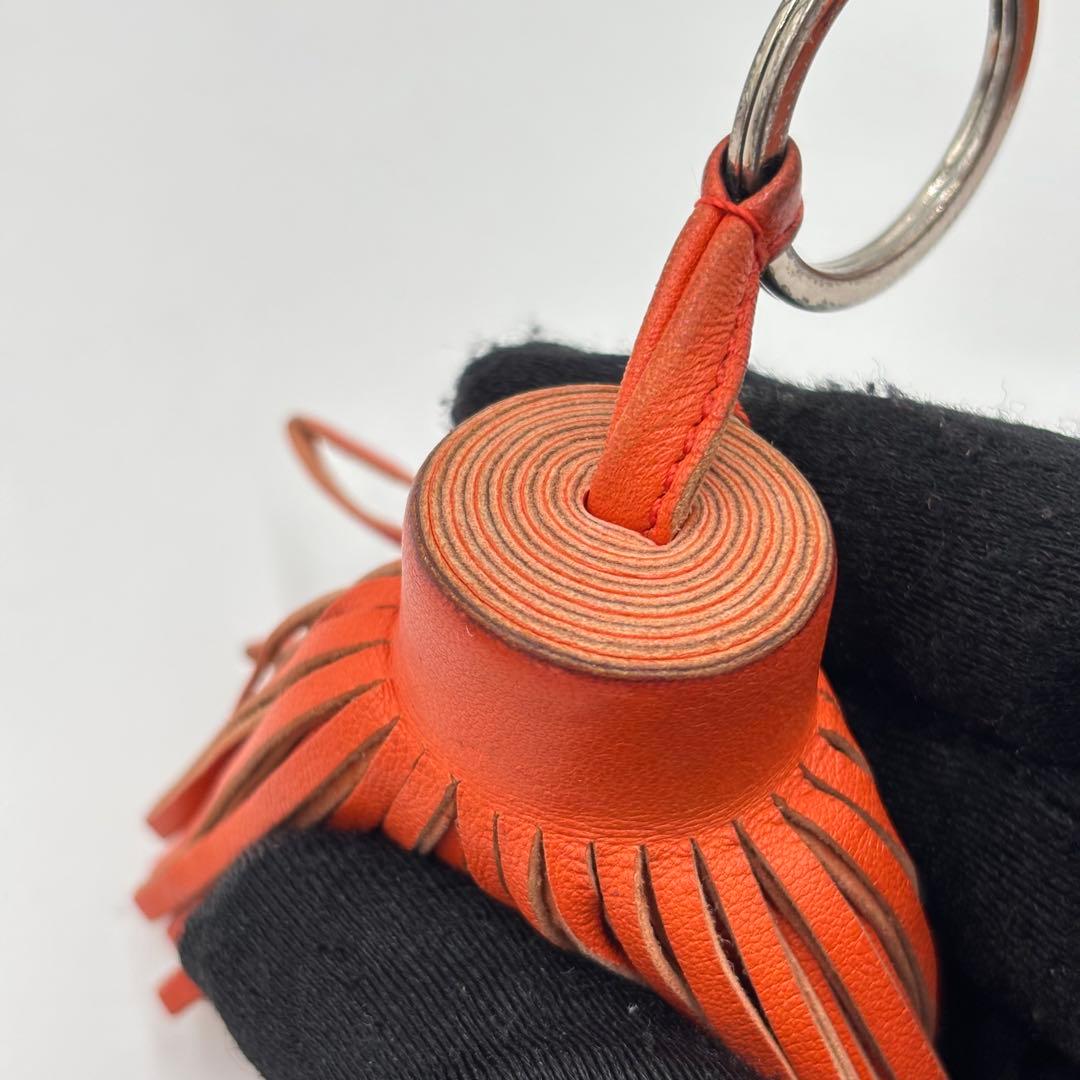 HERMES エルメス カルメン レザー チャーム バッグチャーム　オレンジ