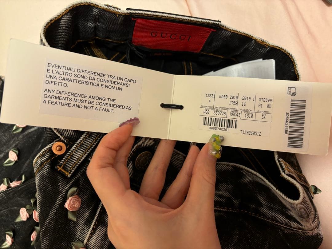 gucci スカート　デニム　フラワー　バラ　ローズ　2018