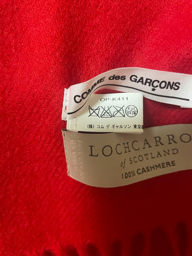 COMME des GARÇONS カシミヤマフラー マフラー　レッド