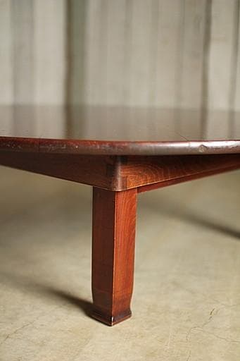 古い木製折り畳み丸テーブル　ちゃぶ台　天然木　古家具　古民家　古道具