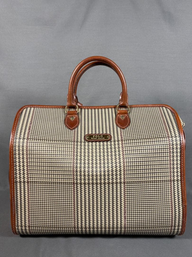 ヴィンテージ ラルフローレン 千鳥格子 チェック ボストンバッグ POLOレトロ