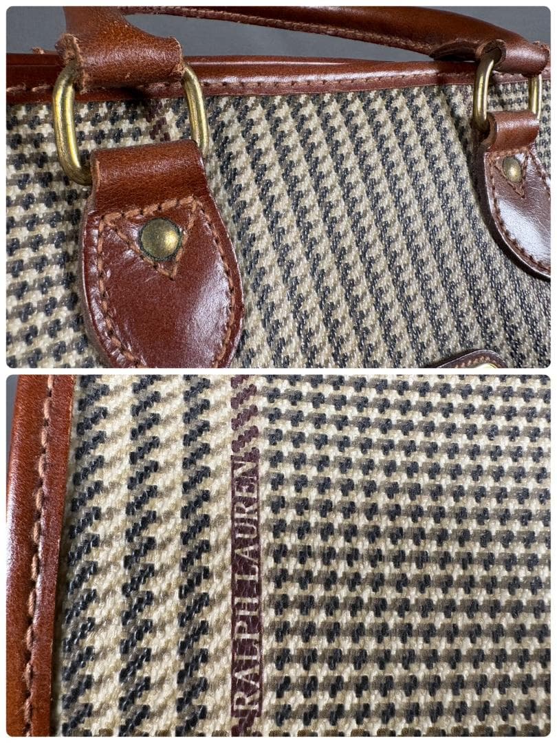 ヴィンテージ ラルフローレン 千鳥格子 チェック ボストンバッグ POLOレトロ