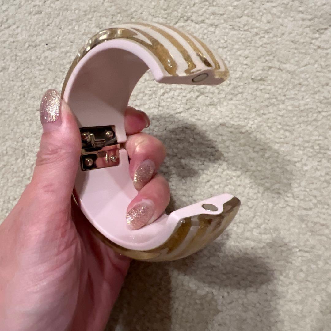 シャネル ココマーク ボーダーワイドバングルブレスレットCHANEL