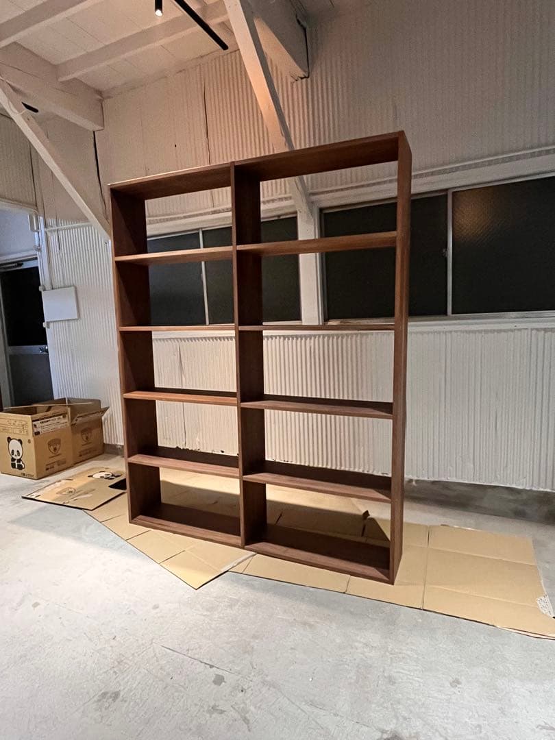 無印良品　スタッキングシェルフ・ワイド・５段・ウォールナット材・2列