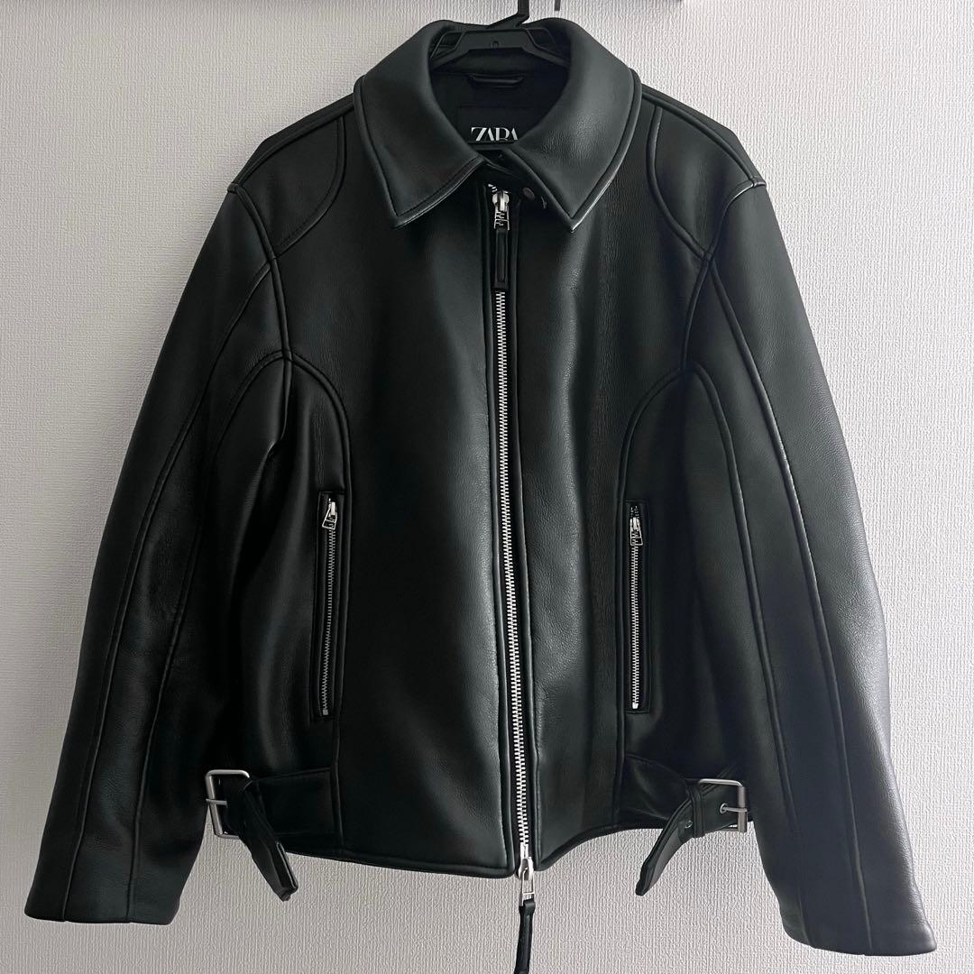 ZARA ブラック レザージャケット Mサイズ　人気　ライダース