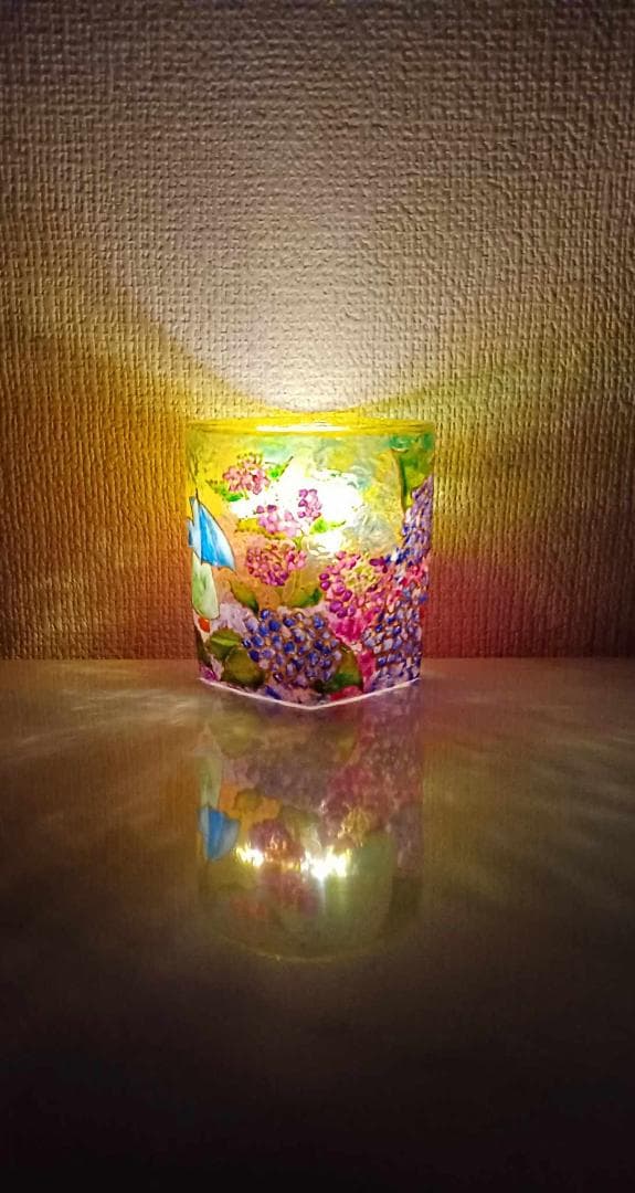 春 紫陽花のキャンドルホルダー