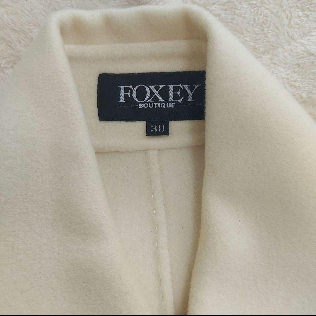美品♡【FOXEY】カシミヤ100% チェスターコート クリーム 38