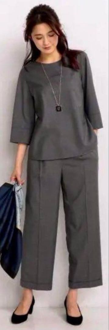 美品｜ 23区 スーツ セットアップ プルオーバー パンツ ウール グレー 38