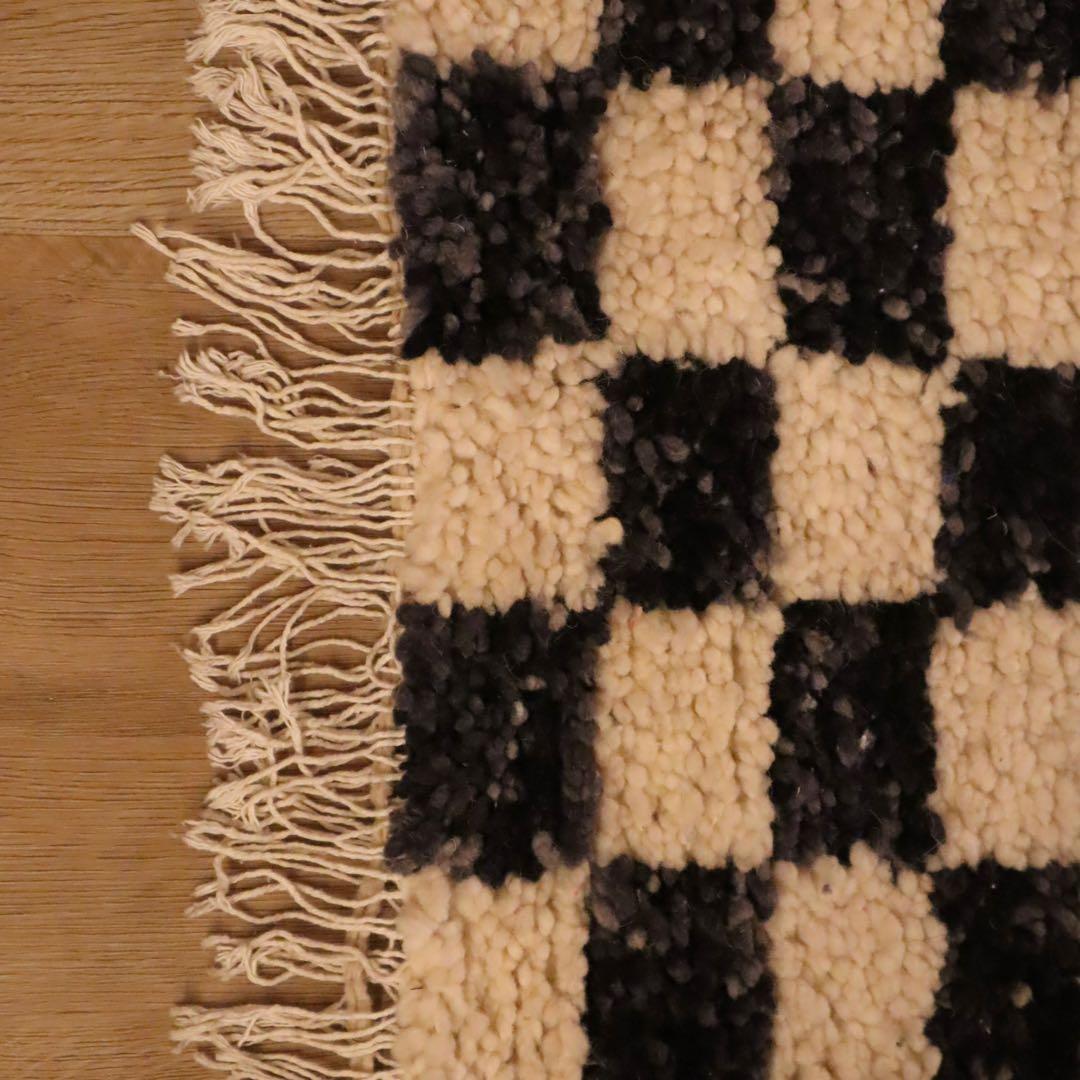 タズナフト チェックラグ（110×63cm）　ベニワレン