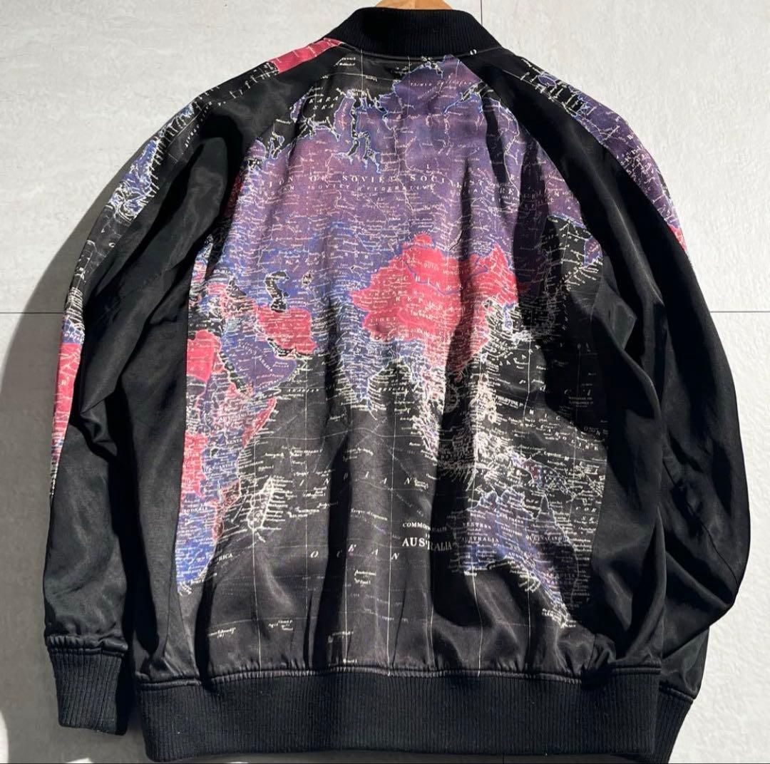 極美品 LAD MUSICIAN 17AW 世界地図 リバーシブルスカジャン M