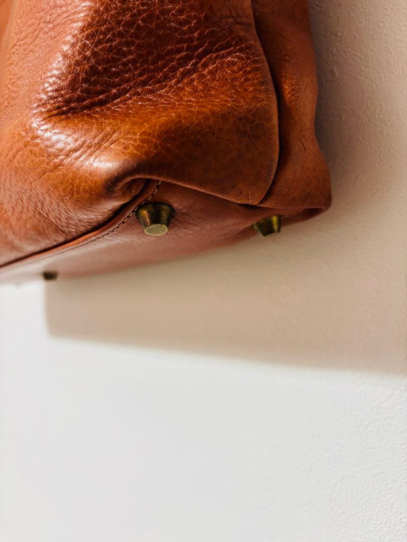 【日本製】万双 シモーネBOXトートバッグ キャメル