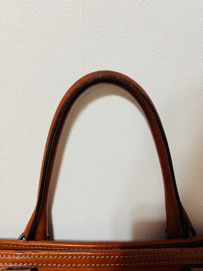 【日本製】万双 シモーネBOXトートバッグ キャメル