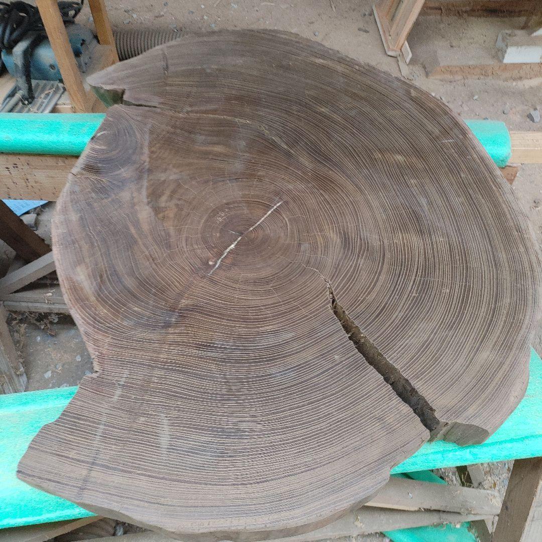 神代欅　ケヤキ　輪切　一枚板　花台　飾り台　銘木　無垢材/自然素材　番号87