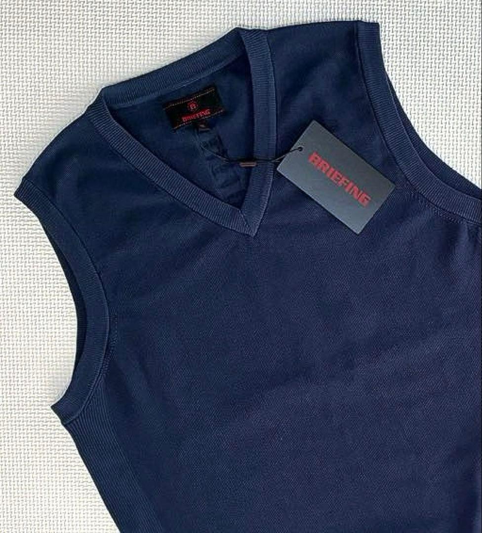 BRIEFING GOLF 3Dロゴ Vネック ニットベスト（NAVY／M）