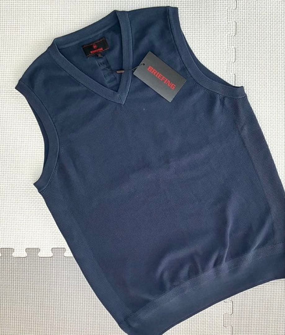 BRIEFING GOLF 3Dロゴ Vネック ニットベスト（NAVY／M）