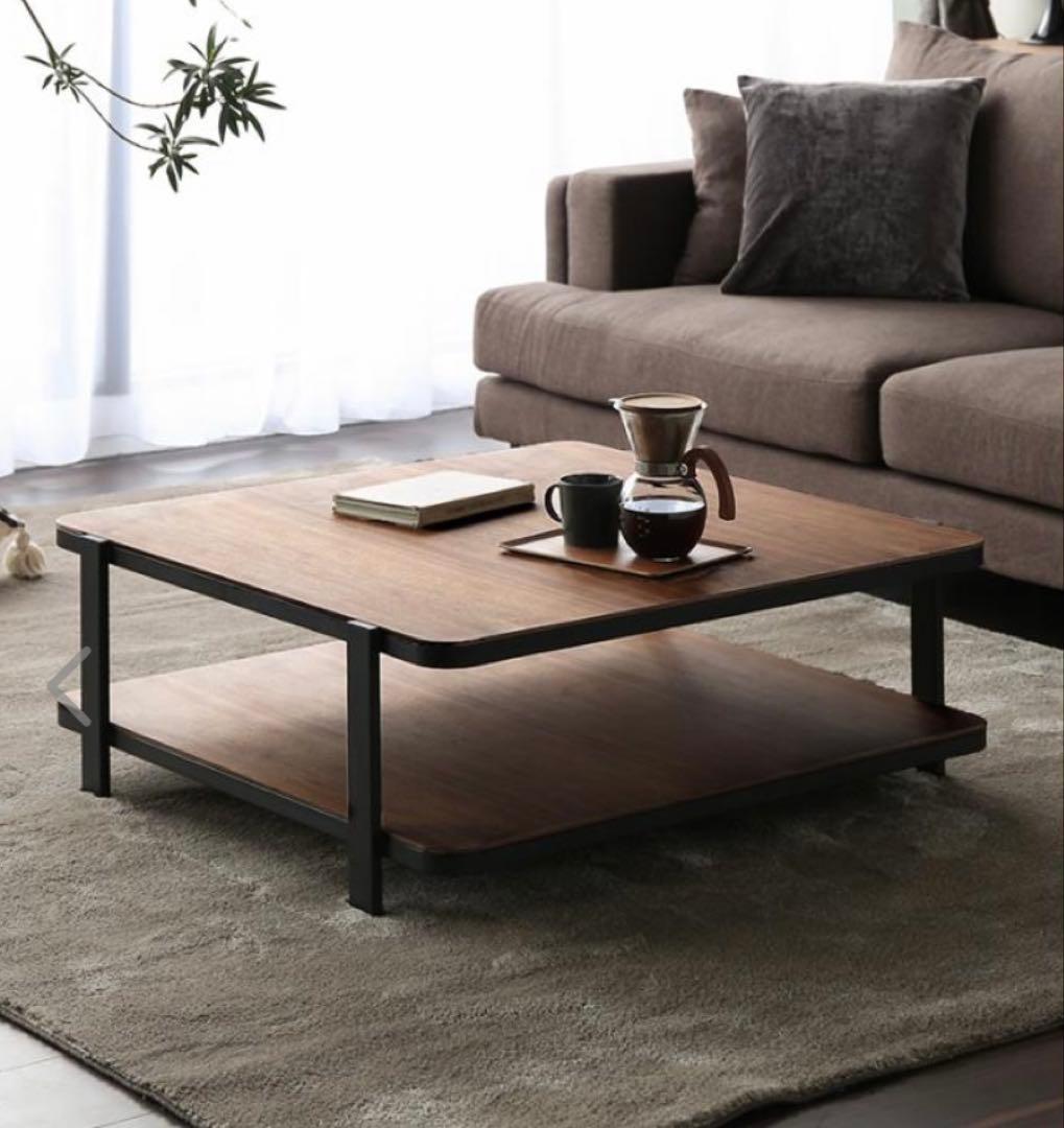 アルモニア センターテーブル ローテーブル 北欧モダン 木製 正方形 収納