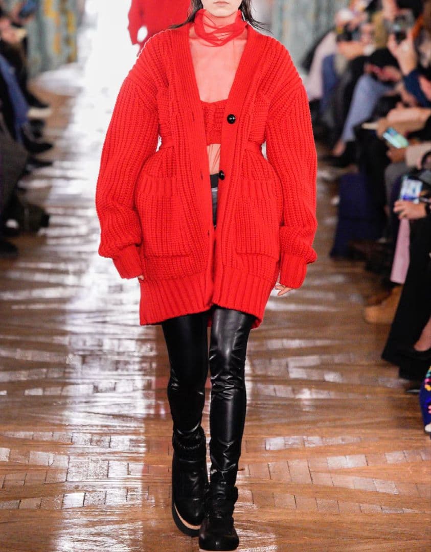 2022awニット変形デザインコートサイズ2　 ブラック