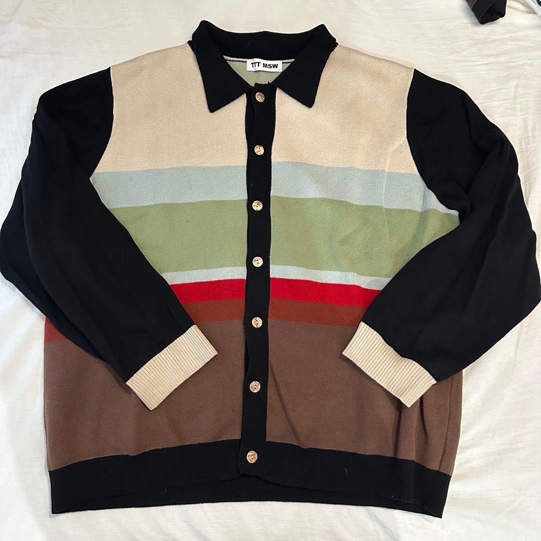 TTT_MSW 22aw Border Knit Cardigan Lサイズ