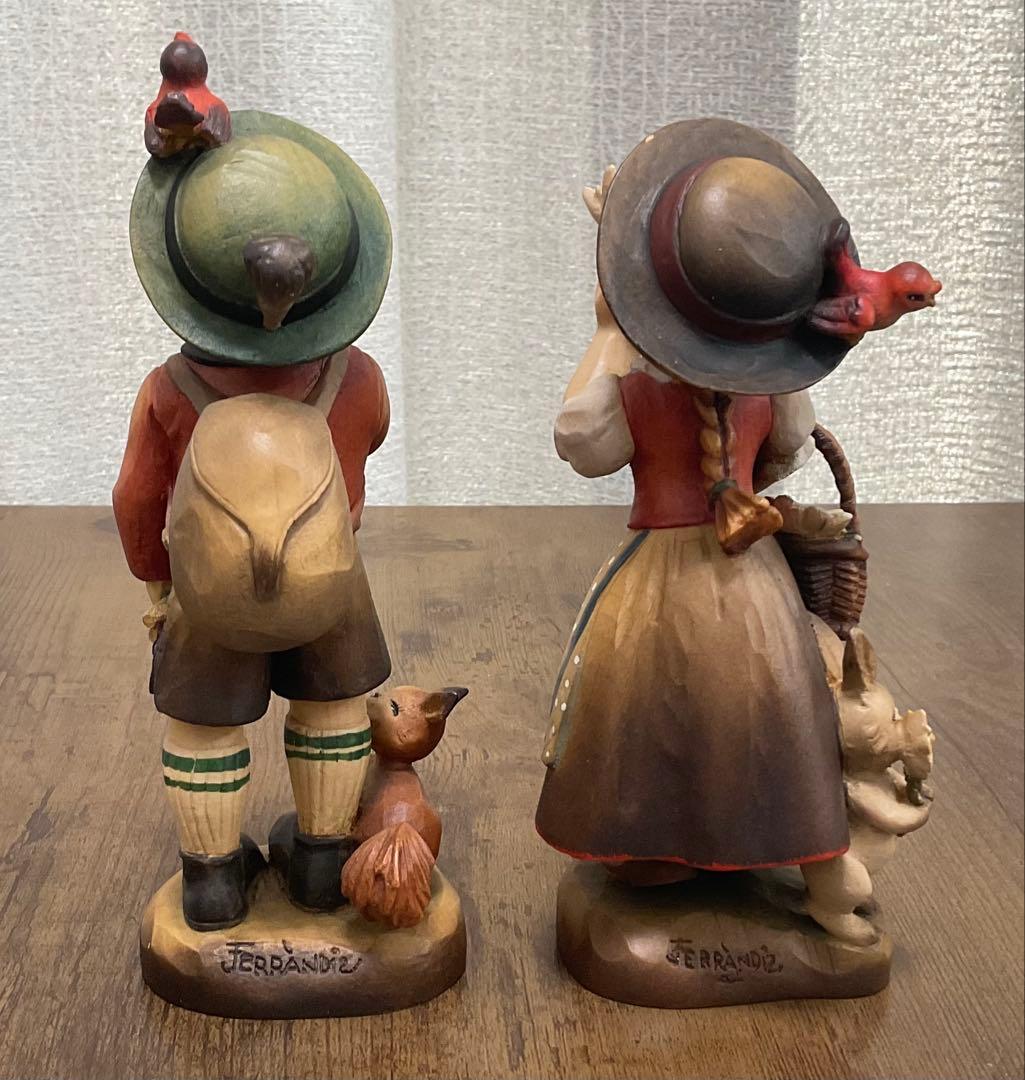 【廃番品】ANRI（アンリ）/少年少女の置物2体セット（アンティーク）