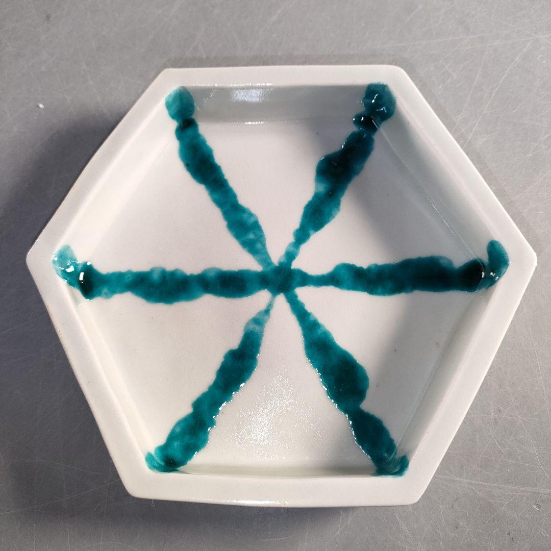 A1387-6/瀧田項一 作/上絵六角皿揃6客/共箱/飾皿/菓子皿/懐石道具/