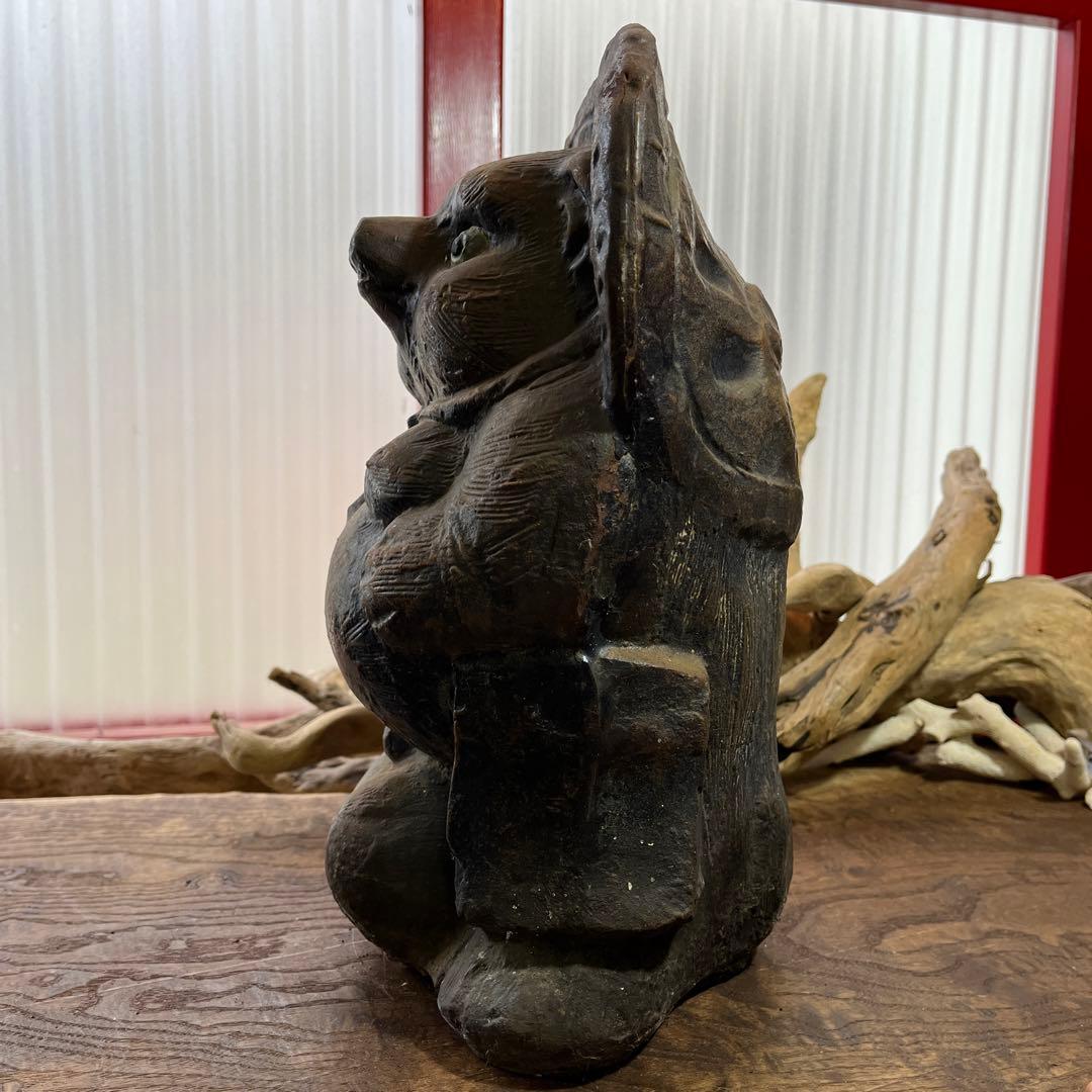 鉄製／たぬき／置物／アンティーク／ヴィンテージ／希少