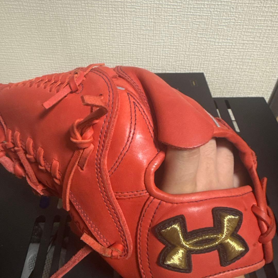Under Armour オレンジ レザー　ピッチャーグローブ　左