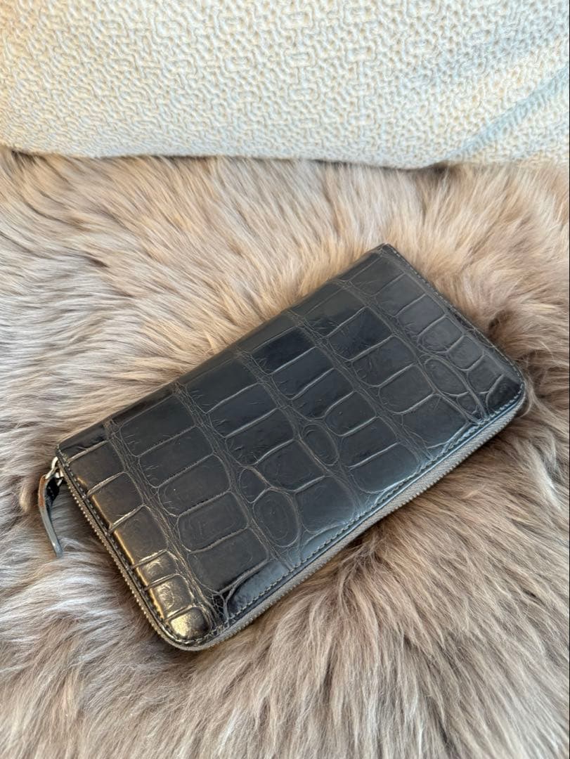 イタリア製＊クロコ本革長財布（SILVANO BIAGINI）
