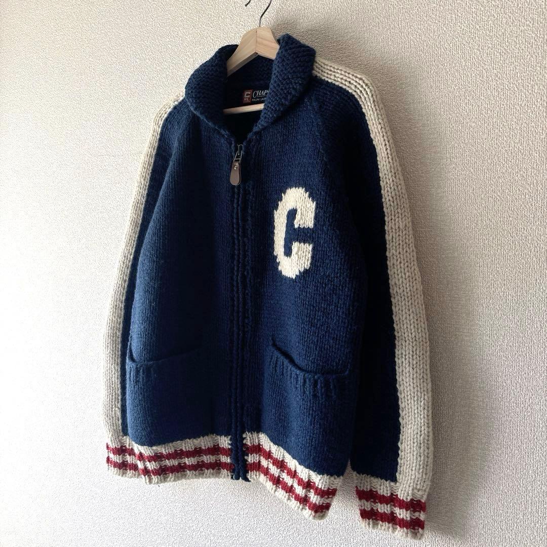 CHAPS ラルフローレン カウチンニット　ウール100% ネイビー　M