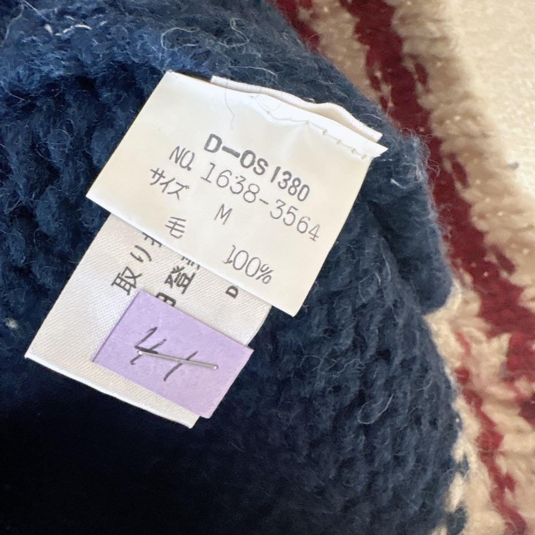 CHAPS ラルフローレン カウチンニット　ウール100% ネイビー　M