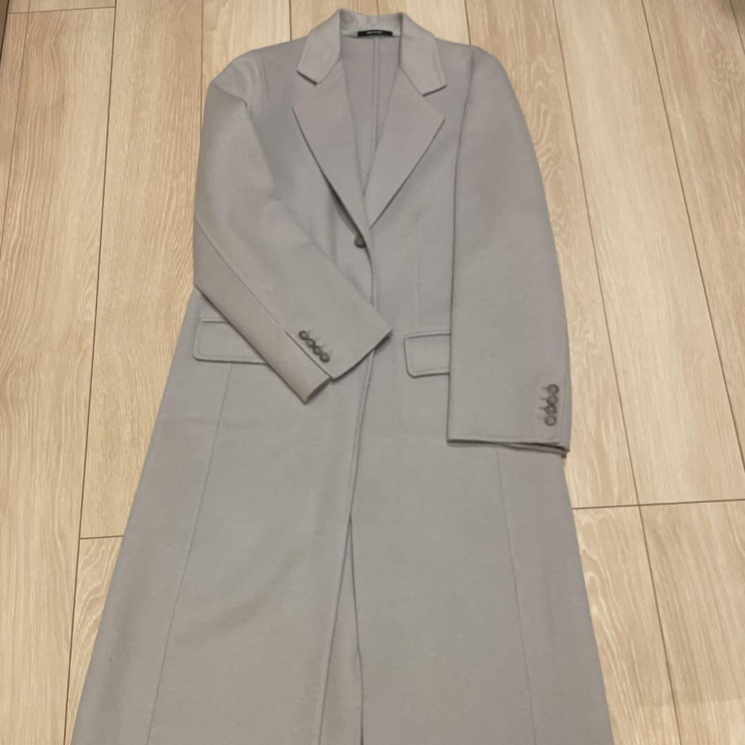 新品同様Maison Margiela アイスグレー アンゴラ混ロングコート