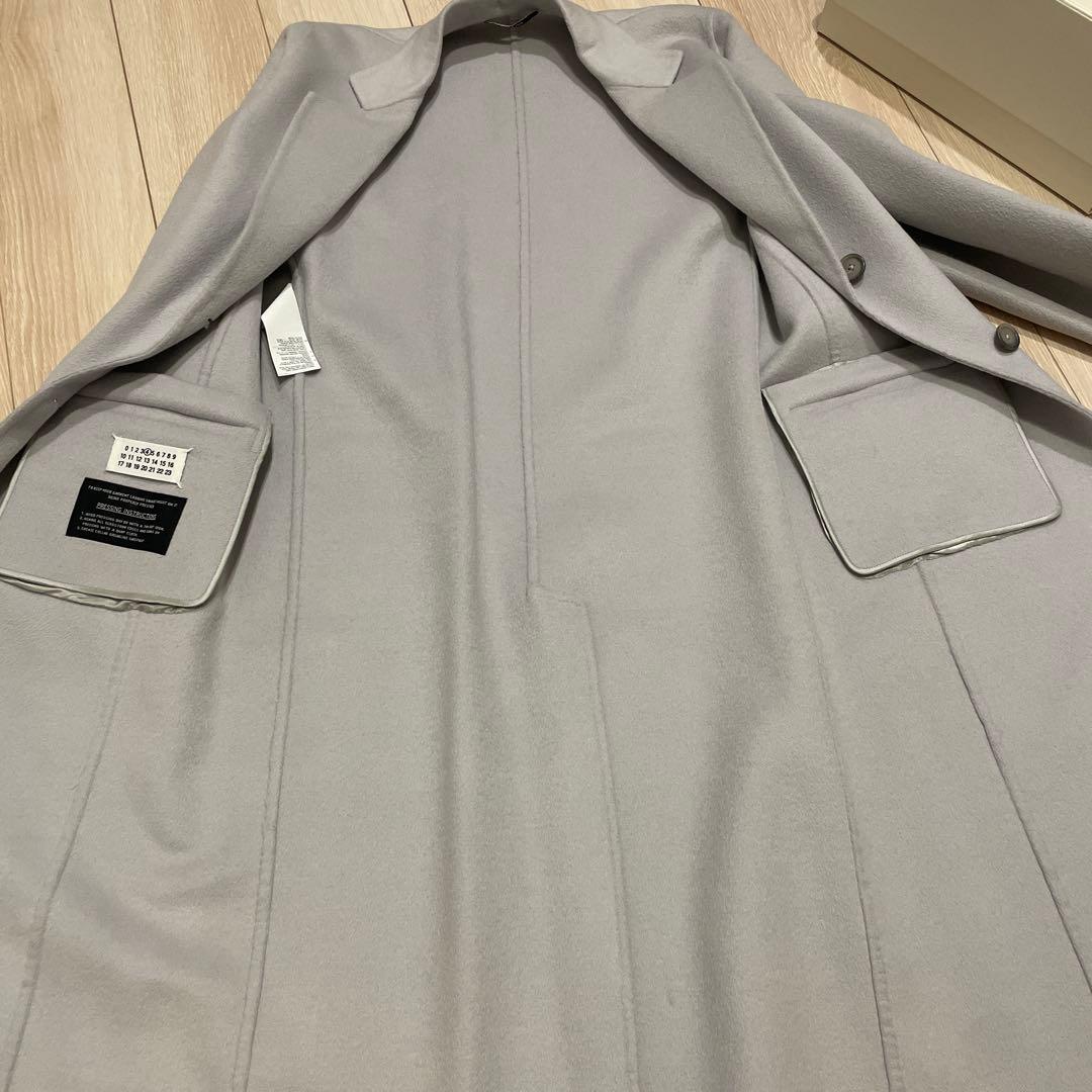 新品同様Maison Margiela アイスグレー アンゴラ混ロングコート