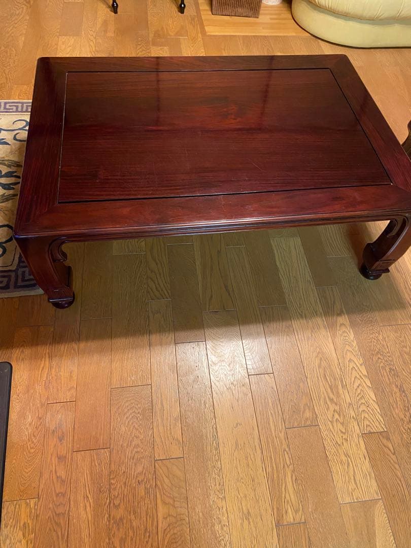 黒檀、天然木、茶色の高級座卓です❣️ずっしり高級感あり‼️